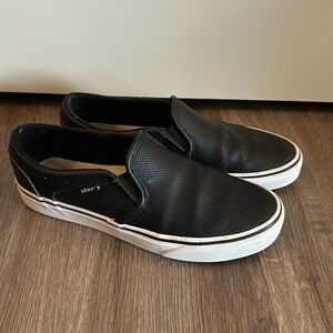 Black leather vans